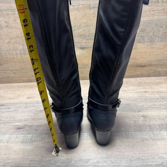 Madden Girl Dash Black Faux Leather Knee High Boots Women's Size 7 - Picture 3 of 7